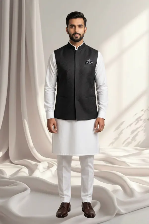 Men's casual waistcoat - Black, 36