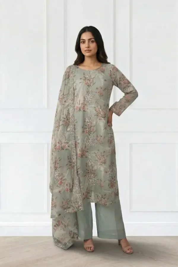 Shiffonz collection 3 piece printed casual suit - Mint, X - Large