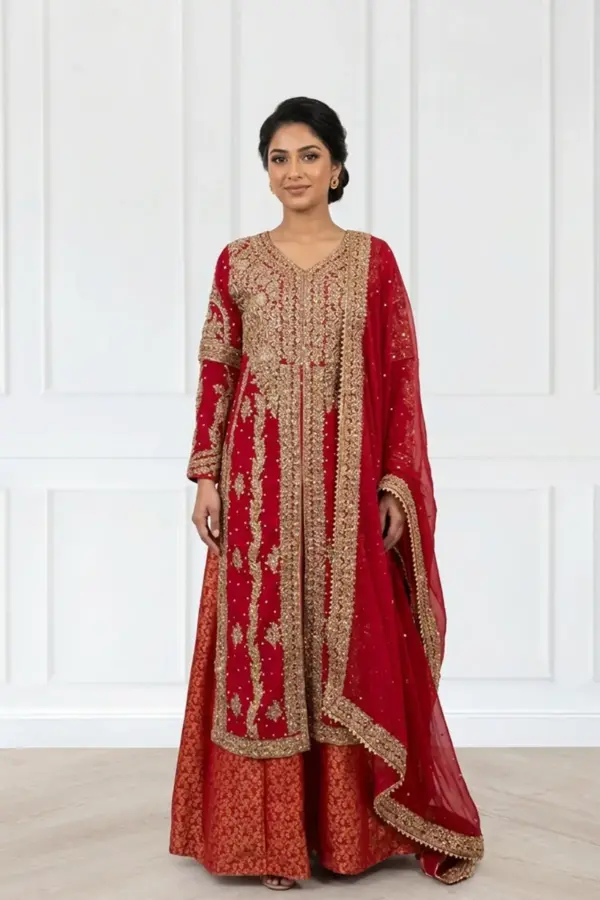 Sirra premium collection 3 piece lengha suit - Pink, X - Large