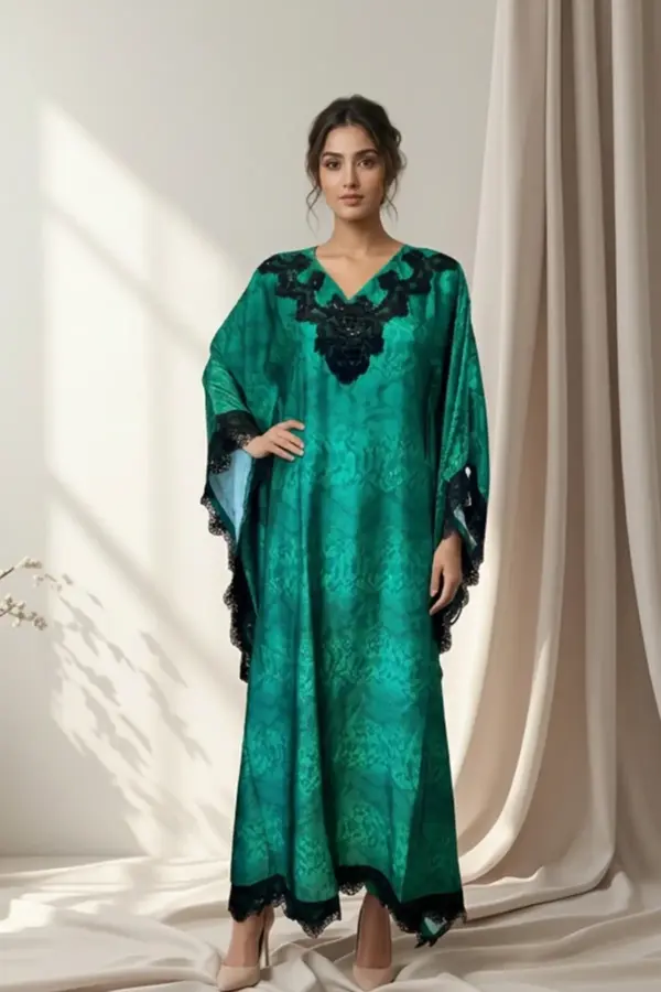 Shiffonz kaftan premium luxe collection - Green, X - Large