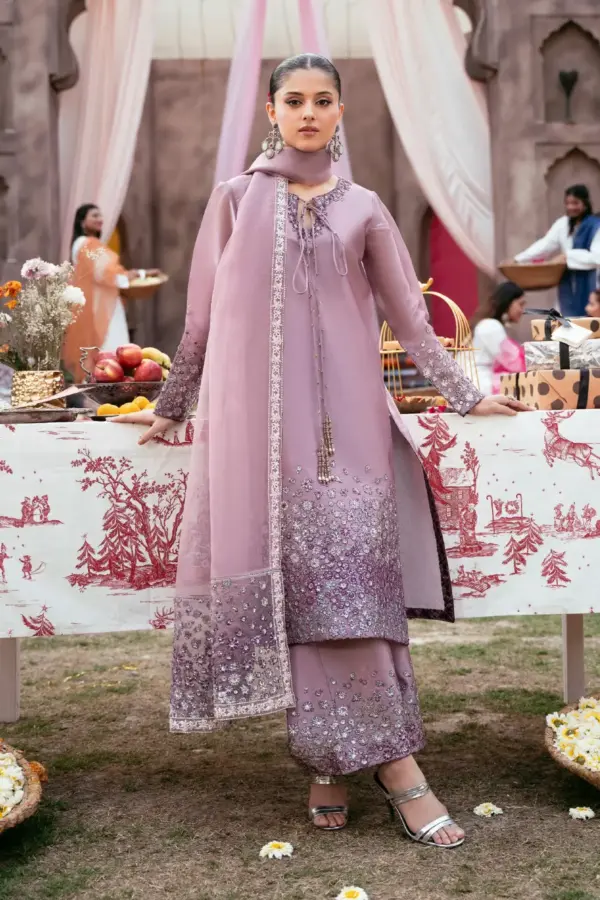 Rangoli sheesha silk luxe collection - Lilac, X - Large