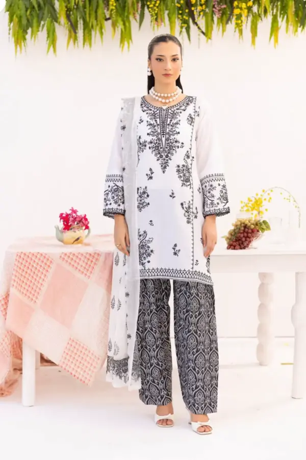 Shifa luxe collection 3 piece embroidered suit