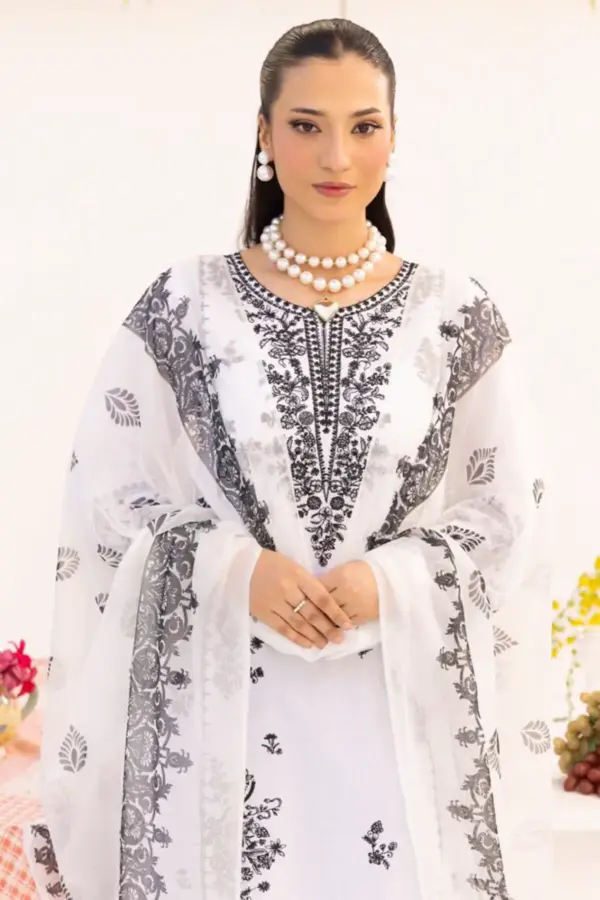 Shifa luxe collection 3 piece embroidered suit