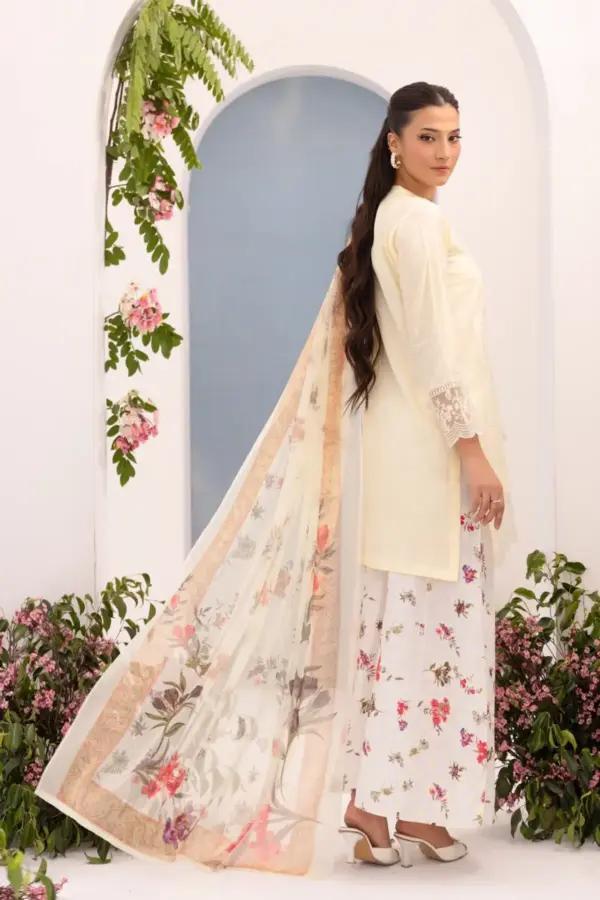 Shifa collection 3 piece embroidered suit