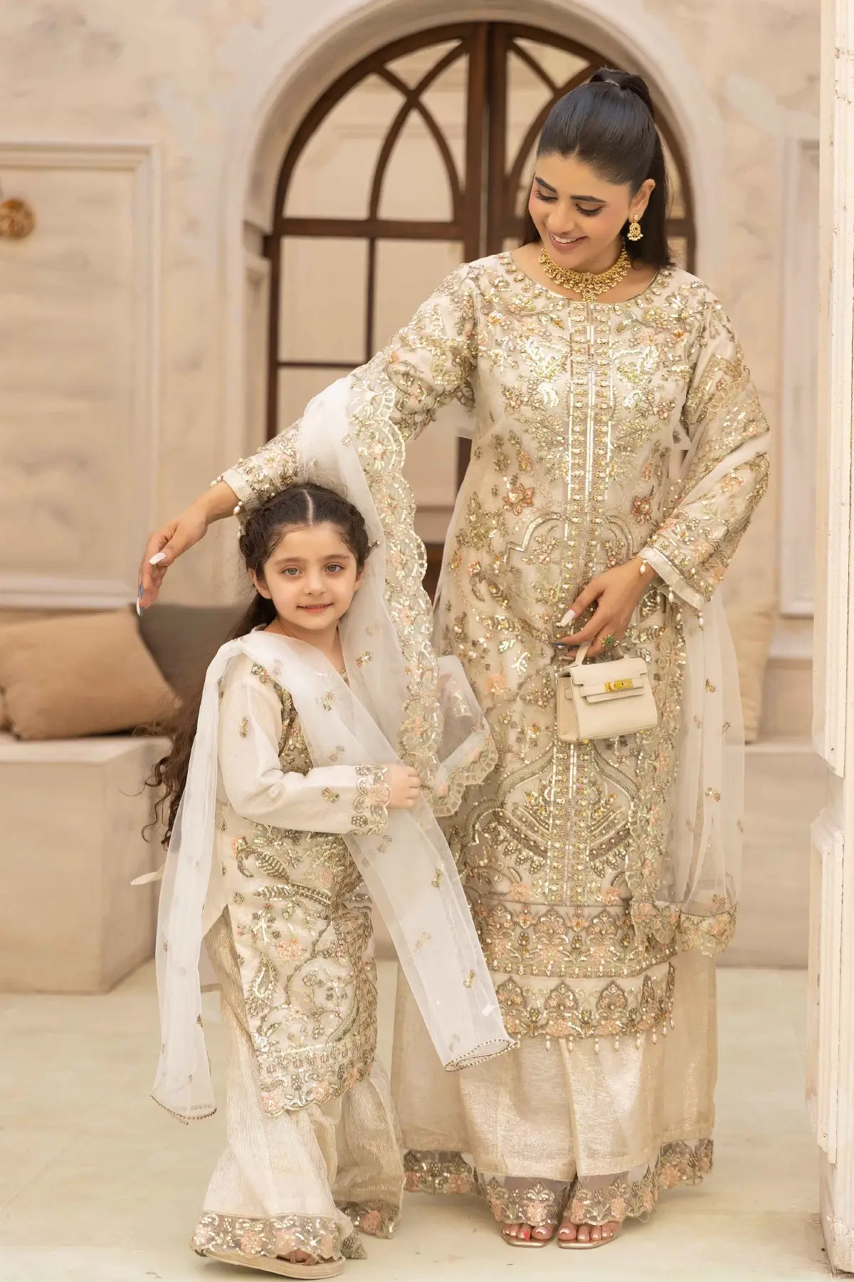Aafiyat kids premium collection 3 piece embroidered suit - Image 3