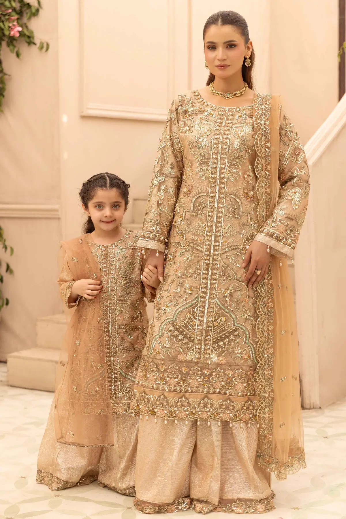 Aafiyat kids premium collection 3 piece embroidered suit - Image 2