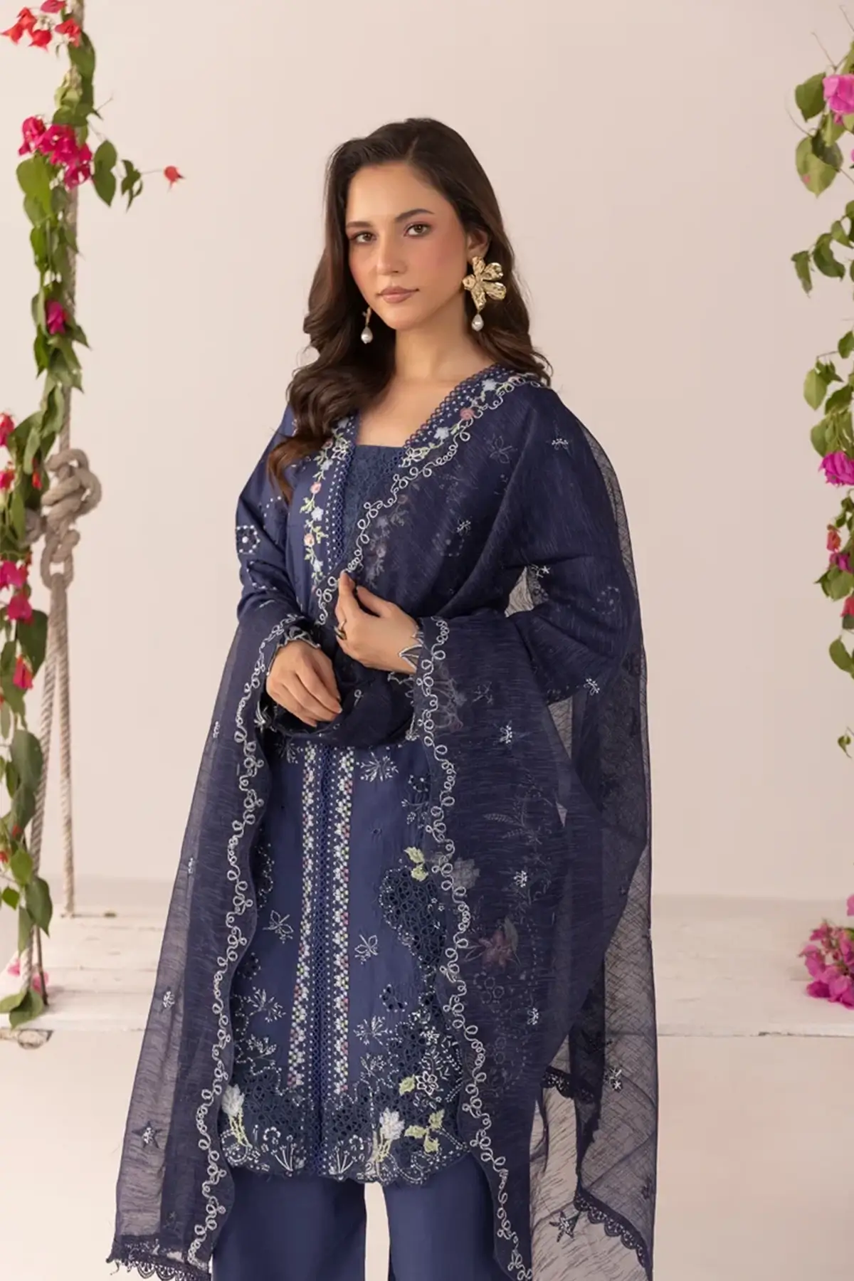 Ruby Shiffonz collection 3 piece embroidered Eid suit - Image 3