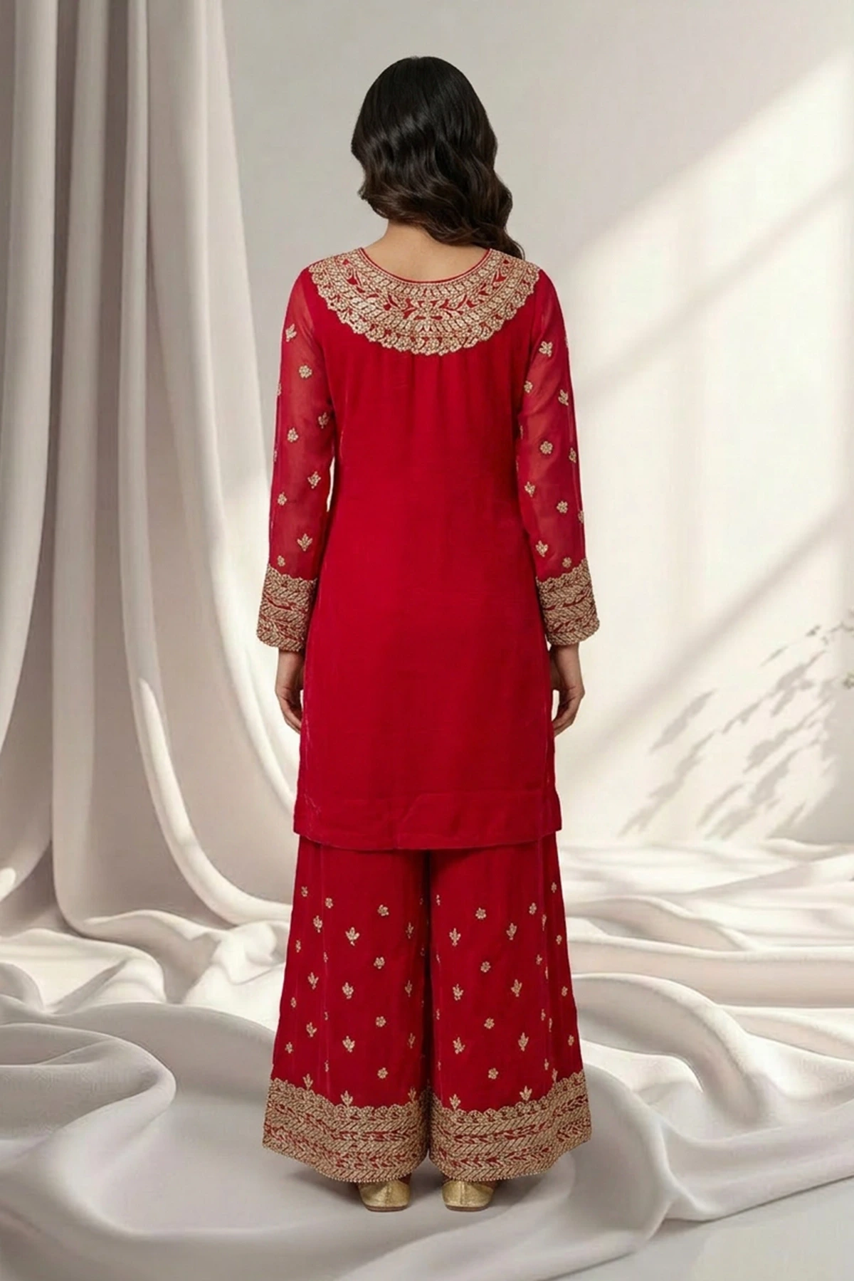 Shiffonz 3 piece luxury embroidered plazo suit - Image 2