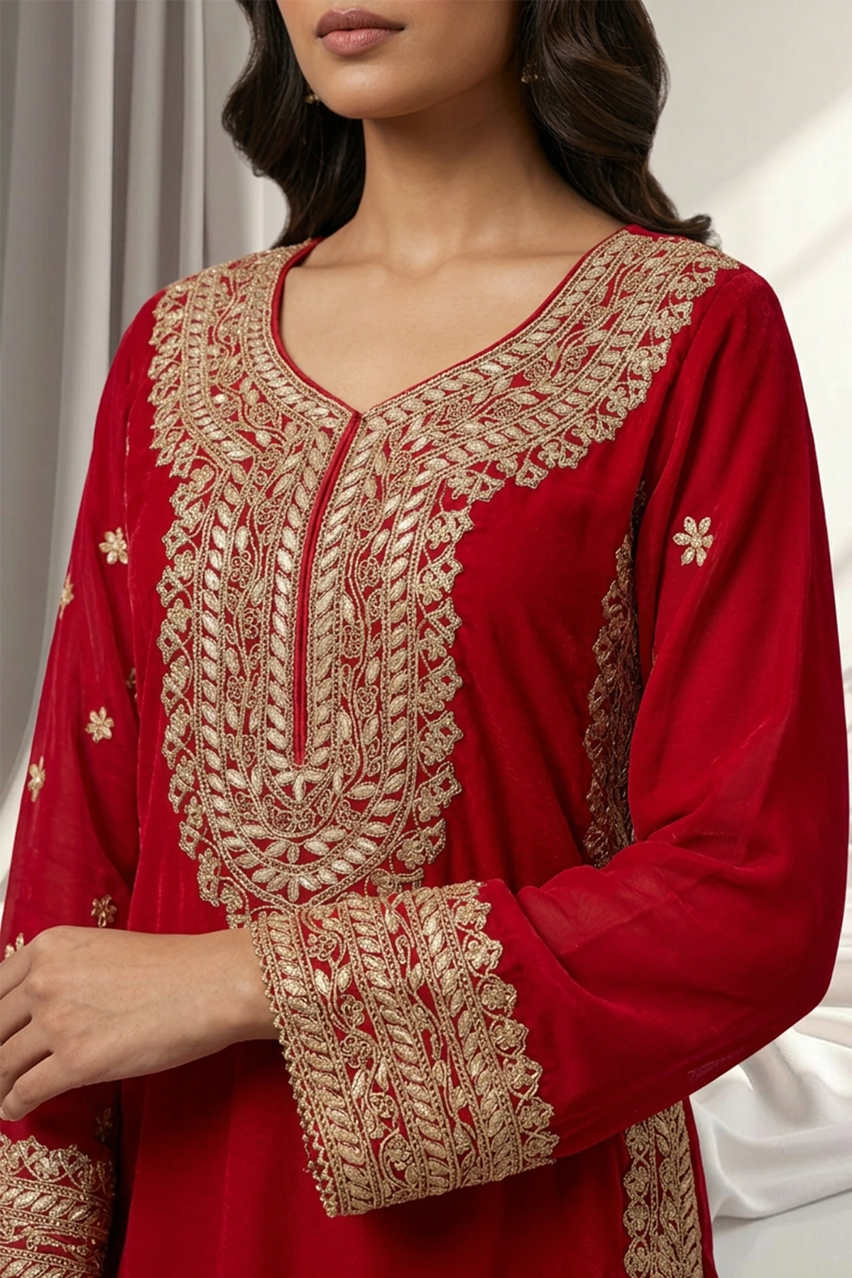 Shiffonz 3 piece luxury embroidered plazo suit - Image 3