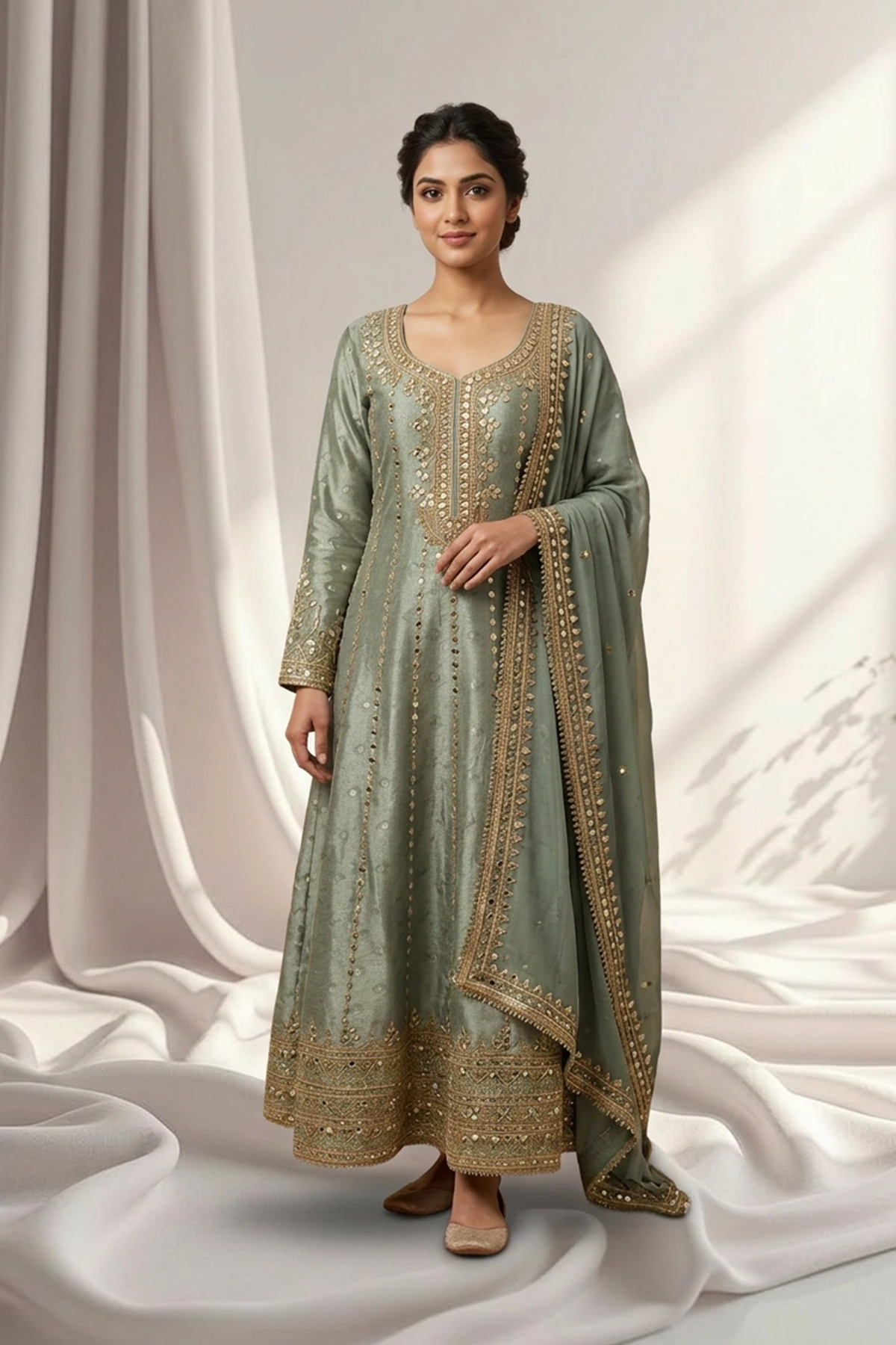 Afreen anarkali 2 piece luxury embroidered suit