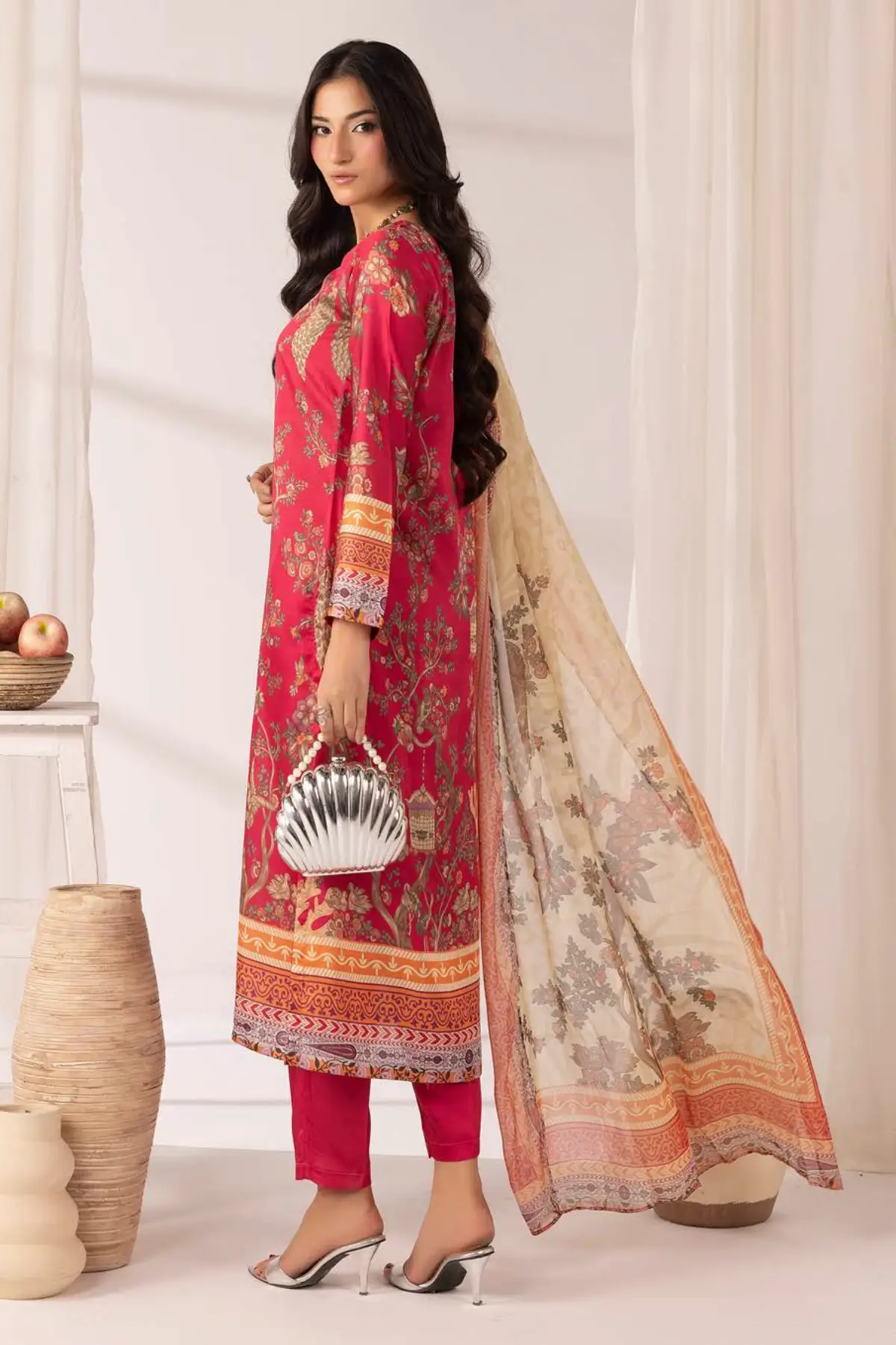Marium premium collection 3 piece printed silk suit - Image 3