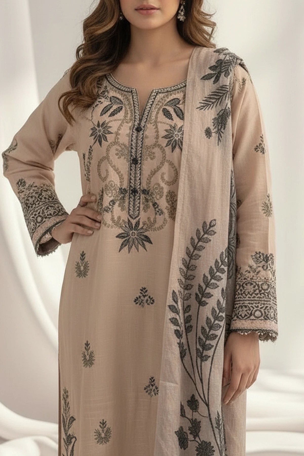 Reeva collection 3 piece kaftan embroidered suit - Image 3