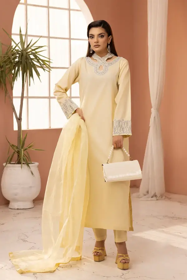 Florence Nakhra collection 3 piece embroidered suit - LYELLO, X - Large