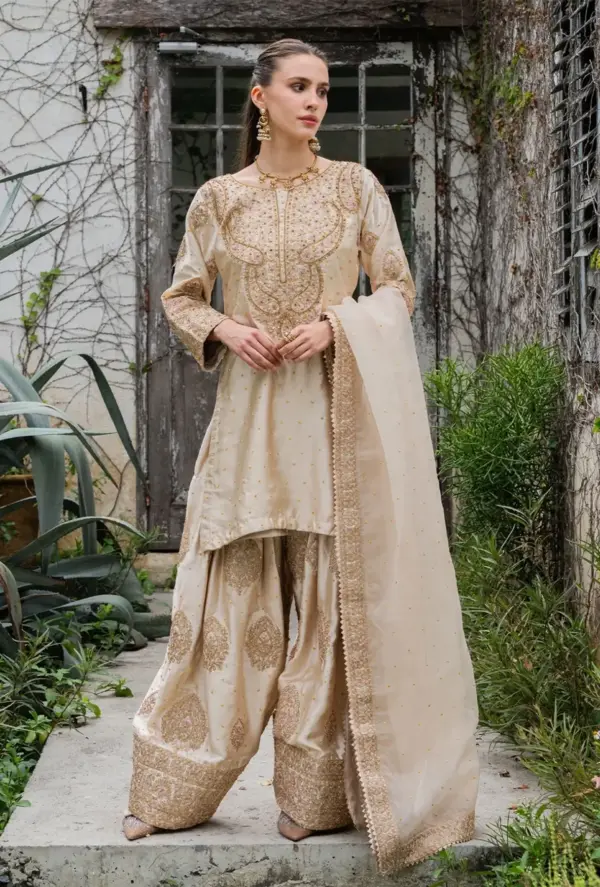 Rubabh premium collection 3 piece farshi embroidered suit