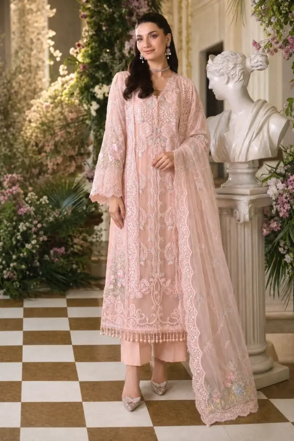 Ruma premium chiffon 3 piece embroidered collection