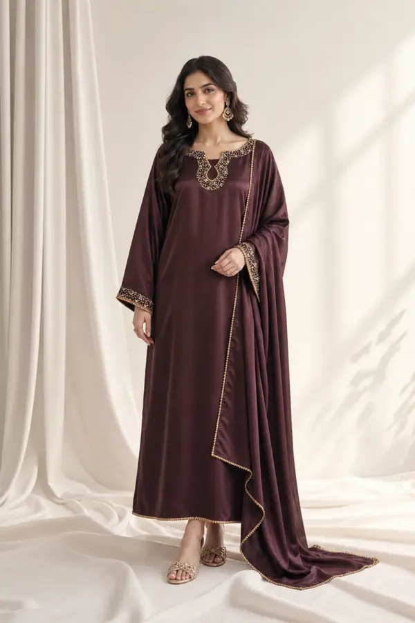 Zarina premium collection 3 piece suit - Plum, Small