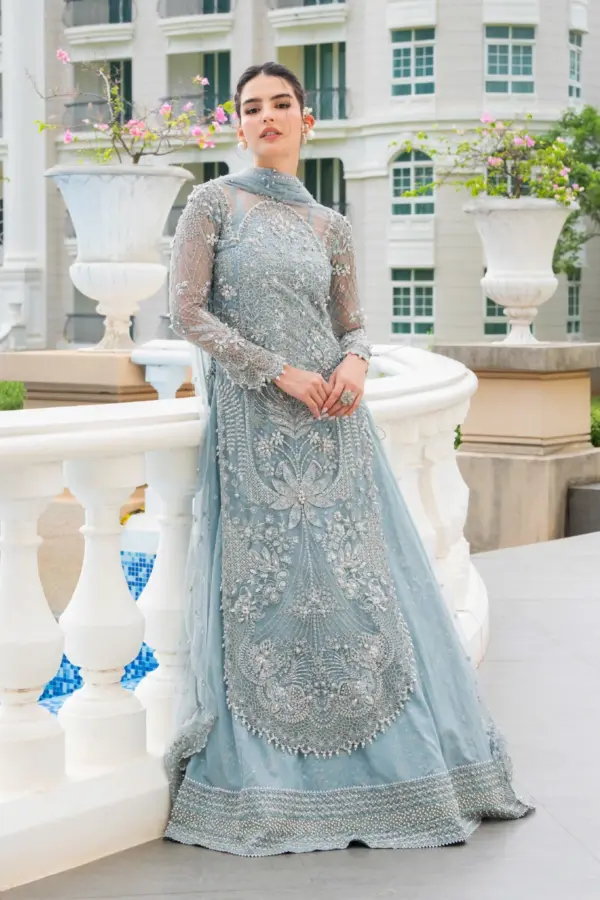 Amarah premium collection luxe embroidered 3 piece suit - Blue, X - Large