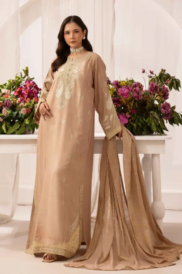 Zarah premium collection 3 piece kaftan suit - LPINK, X - Large